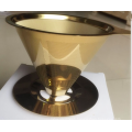 Cheaper washable reusable pour over coffee dripper stainless steel gold coffee filter